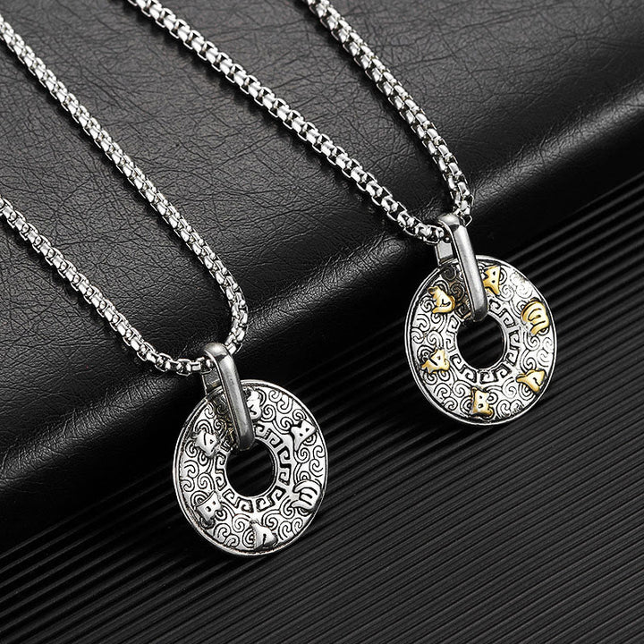 Buddha Stones tibetano Om Mani Padme Hum paz hebilla creatividad collar colgante - image 2