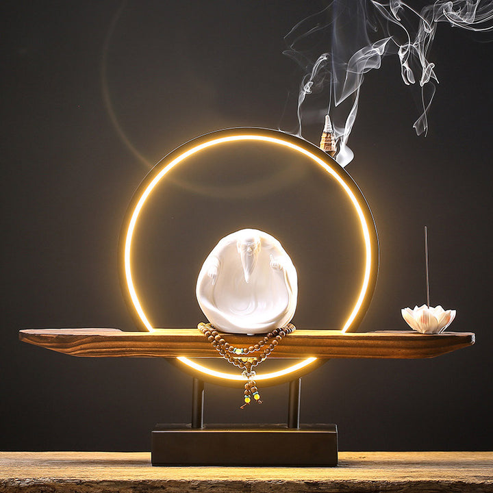 Buddha Stones Buda Avalokitesvara Cerámica Loto Relajación Quemador De Incienso Decoración