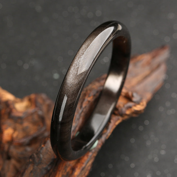 Brazalete de protección de obsidiana con brillo dorado y Buddha Stones