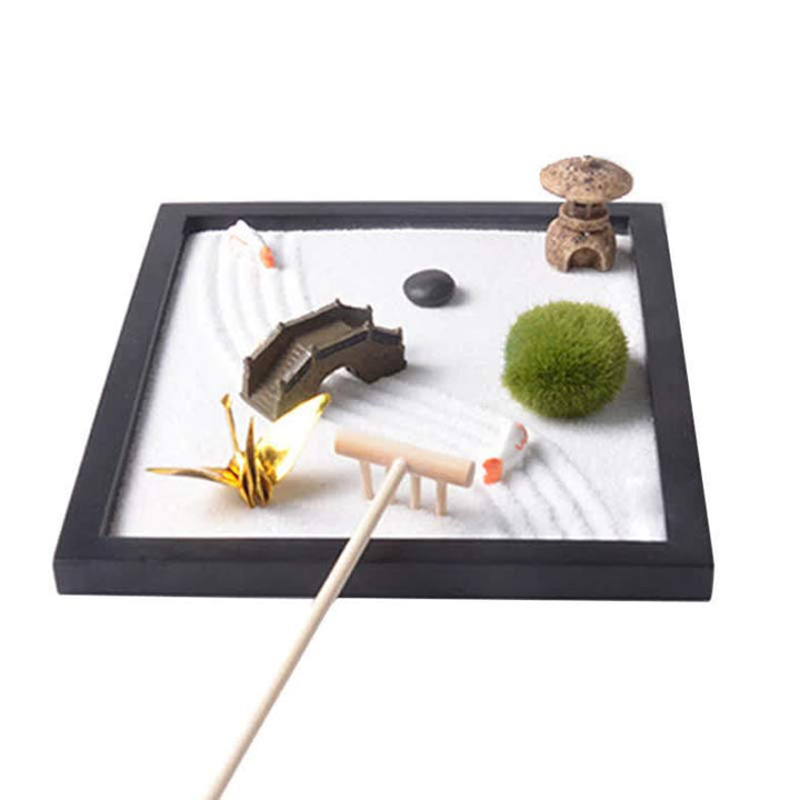 Pez Koi Pequeño Puente Hierba Paisaje Paz Meditación Zen Jardín Decoración