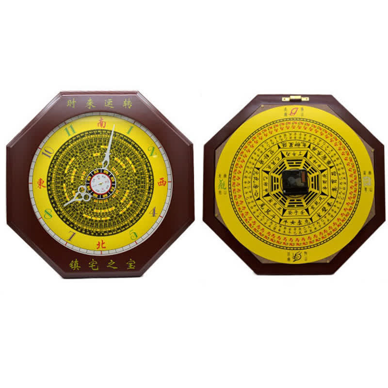 Reloj de pared con mapa de energía de equilibrio de mapa Feng Shui Bagua