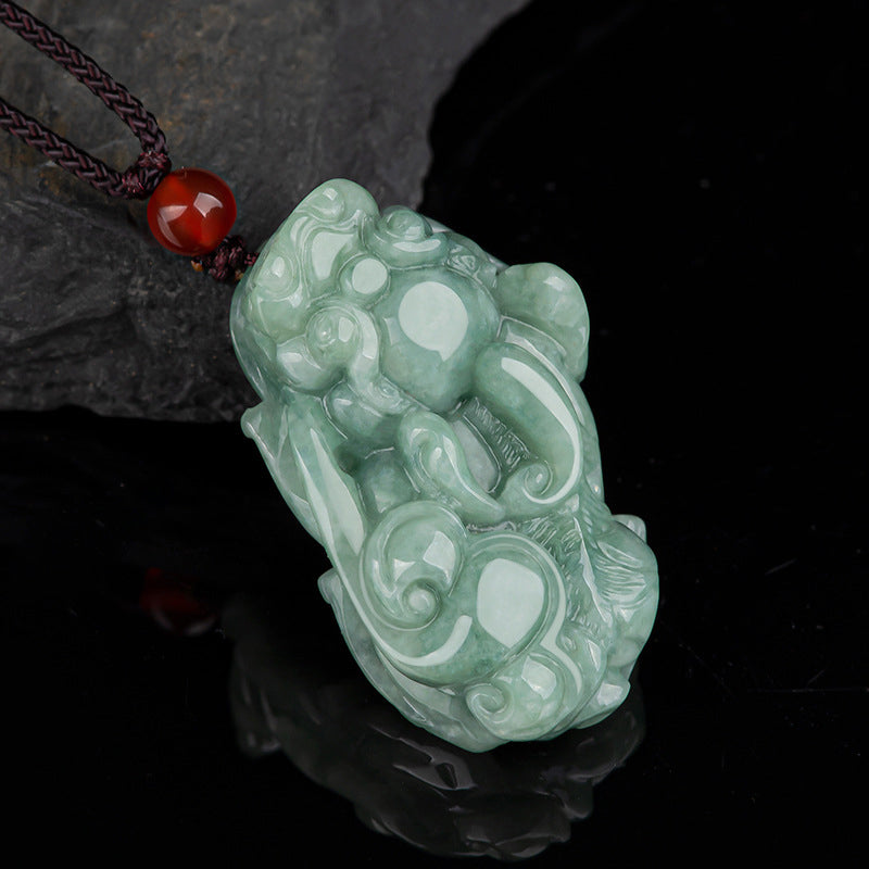 Buddha Stones Jade PiXiu Riqueza Suerte Collar Colgante - PiXiu (Riqueza ♥ Suerte) - image 1