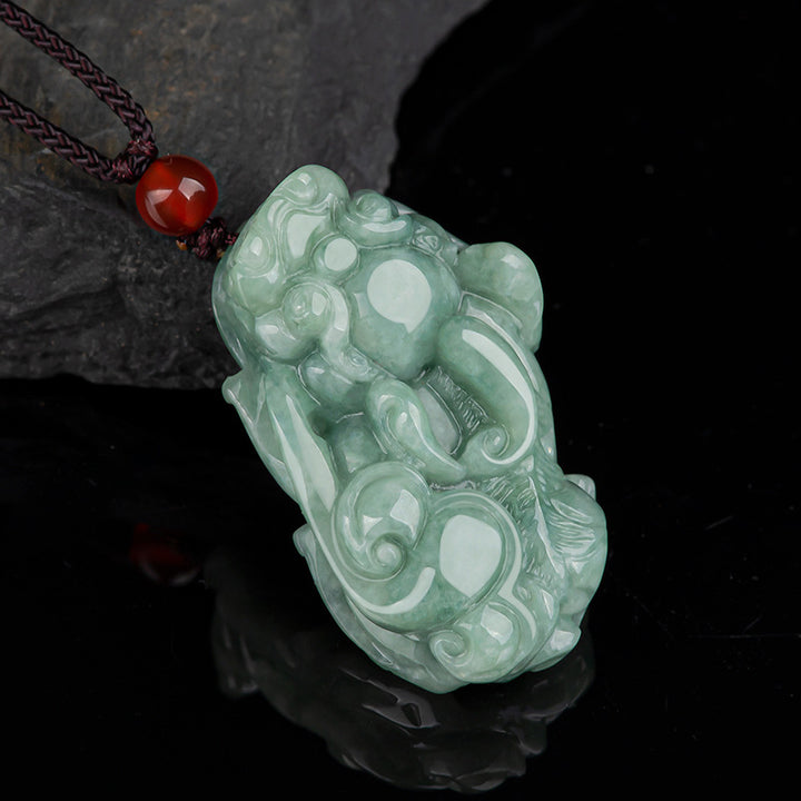 Buddha Stones Jade PiXiu Riqueza Suerte Collar Colgante - PiXiu (Riqueza ♥ Suerte) - image 1
