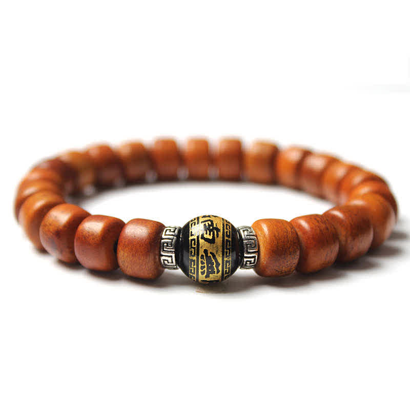 Pulsera de fuerza Om Mani Padme Hum con cuentas de hueso tibetano de piedras de Buddha Stones