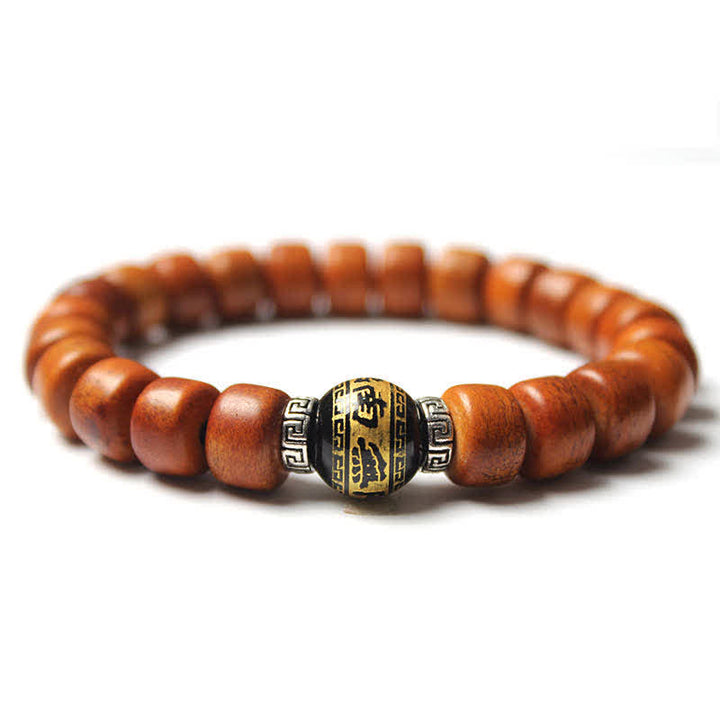Pulsera de fuerza Om Mani Padme Hum con cuentas de hueso tibetano de piedras de Buddha Stones