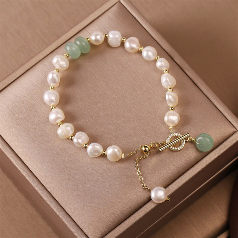 Pulsera de cadena curativa con cuentas de cuarzo fresa verde perla de Buddha Stones