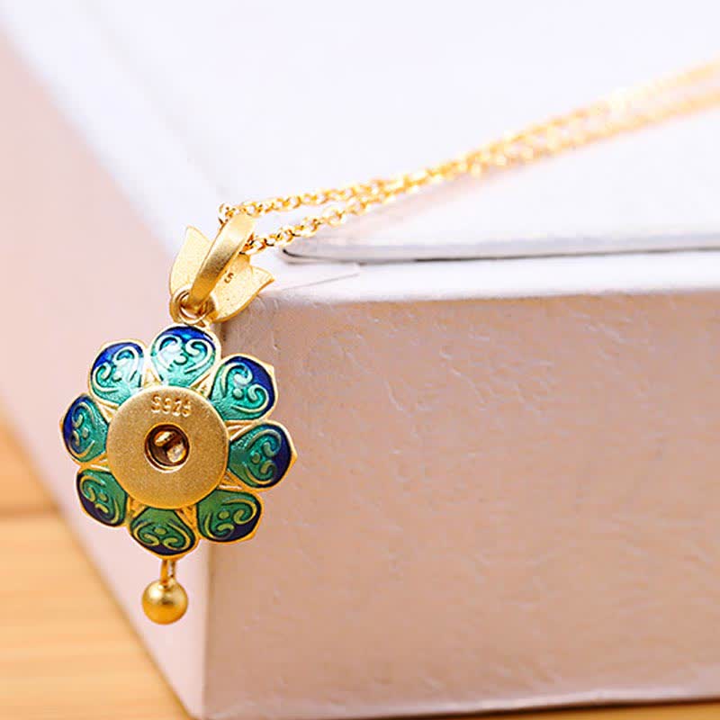 Colgante de plata de ley 925 con rueda de oración de loto del Tíbet y ágata roja - image 6