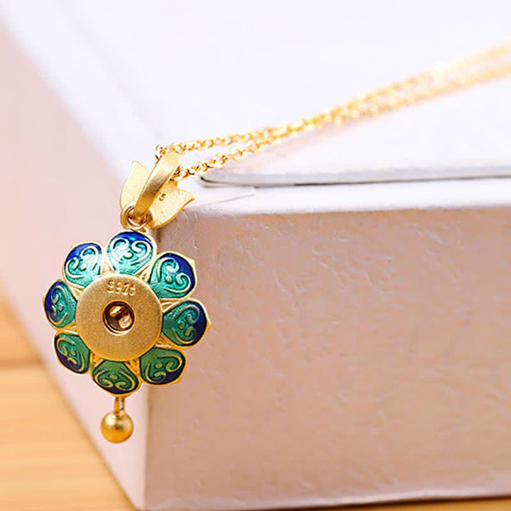 Colgante de plata de ley 925 con rueda de oración de loto del Tíbet y ágata roja - image 6