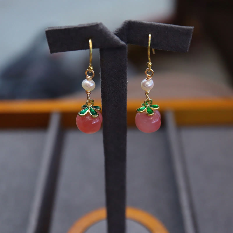 Juego de pendientes y pulsera con colgante de perlas de ágata Natural de Yanyuan, cobre chapado en oro , Buddha Stones