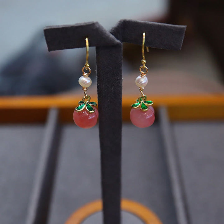 Juego de pendientes y pulsera con colgante de perlas de ágata Natural de Yanyuan, cobre chapado en oro , Buddha Stones