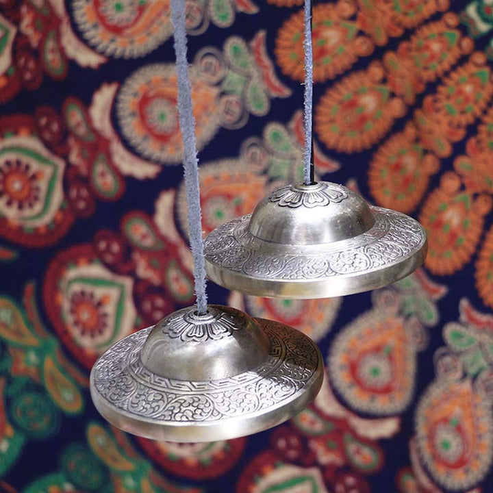 Campana tibetana Tingsha, nube auspiciosa, seis palabras verdaderas, decoración de riqueza de cobre