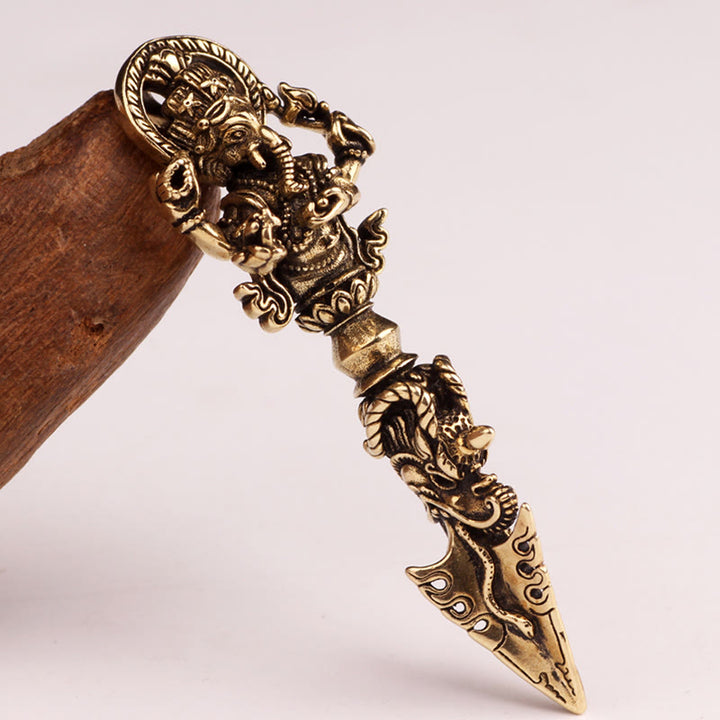 Colgante tibetano Ganesh Ganpati elefante dios de la riqueza Dorje Vajra poder espiritual - image 12