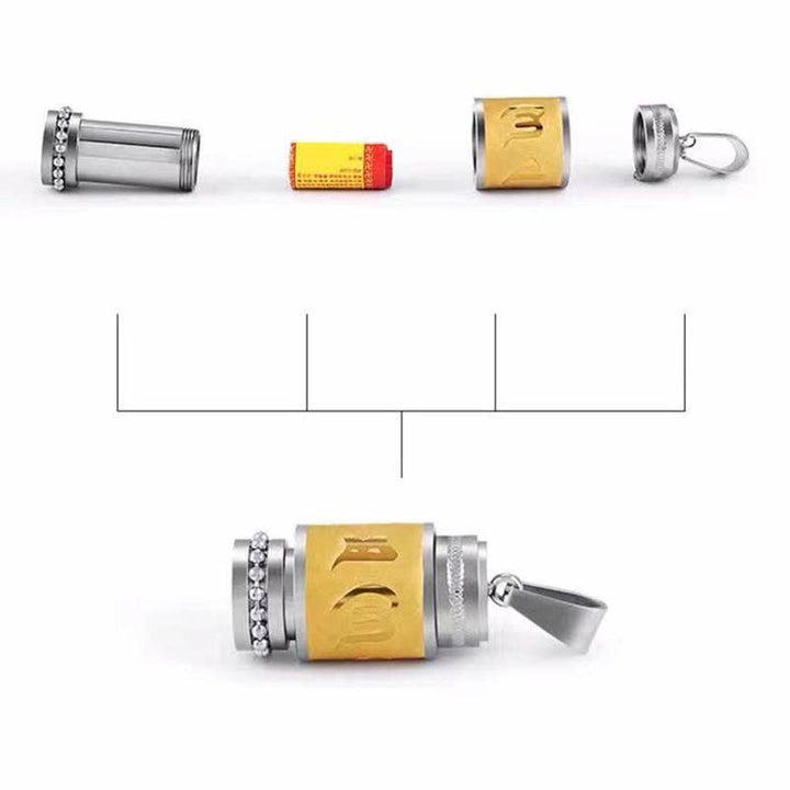 Buddha Stones Tíbet Om Mani Padme Hum Shurangama Mantra Titanio Acero Sabiduría Amuleto Collar Colgante - image 9