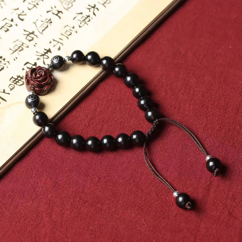 Pulsera De Calmante De Sándalo Rojo Hoja Pequeña De Buddha Stones - image 2