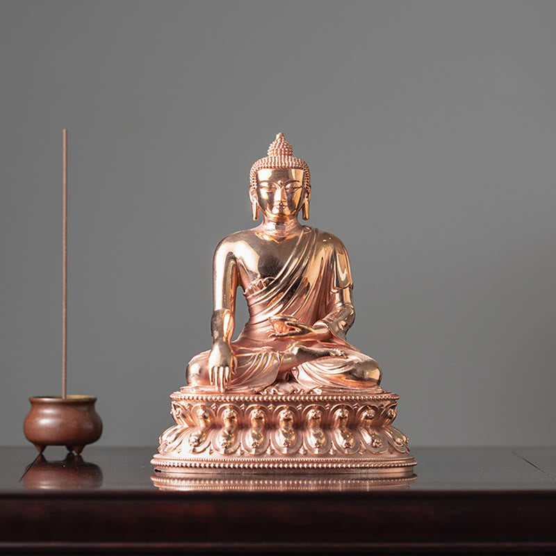 Estatuilla de Buda Gautama Shakyamuni, estatua de cobre de serenidad, decoración del hogar