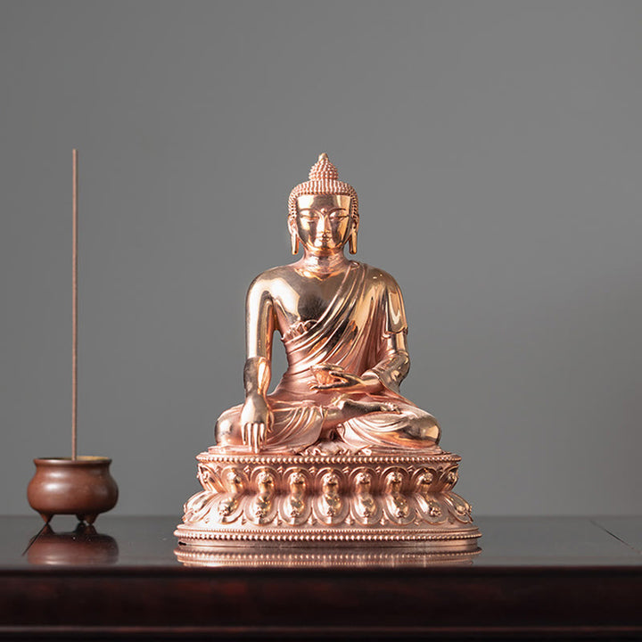 Estatuilla de Buda Gautama Shakyamuni, estatua de cobre de serenidad, decoración del hogar
