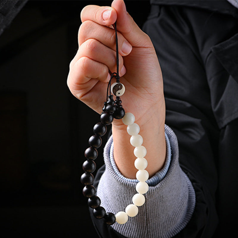 Pulsera de protección YinYang de ébano con Buddha Stones , decoración