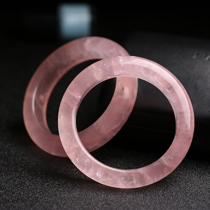 Brazalete de pulsera de cuarzo rosa natural con Buddha Stones