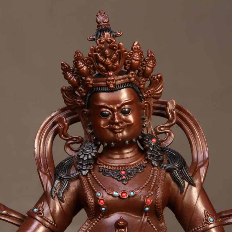 Estatuilla amarilla de Jambhala Bodhisattva, estatua de cobre de compasión, decoración para el hogar y la Oficina