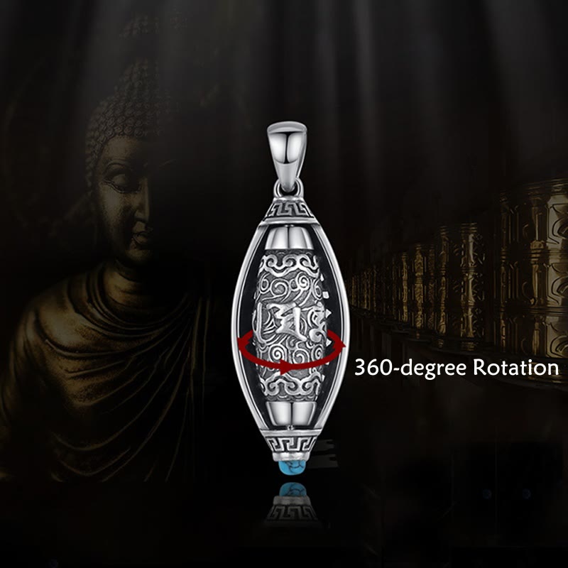 Collar de protección con Buddha Stones Tibet Om Mani Padme Hum, colgante giratorio - image 2
