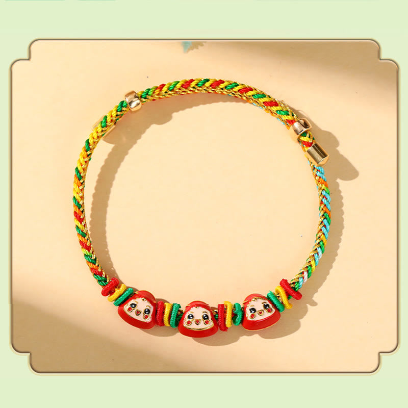 Pulsera hecha a mano para niños y adultos con diseño de Zongzi de cuerda colorida con Buddha Stones