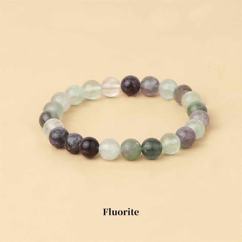 Pulsera de cuentas curativas de cuarzo con piedra natural de piedras de Buddha Stones - 8 mm - Fluorita - image 40