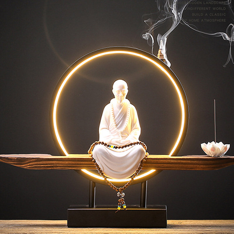 Buddha Stones Buda Avalokitesvara Cerámica Loto Relajación Quemador De Incienso Decoración