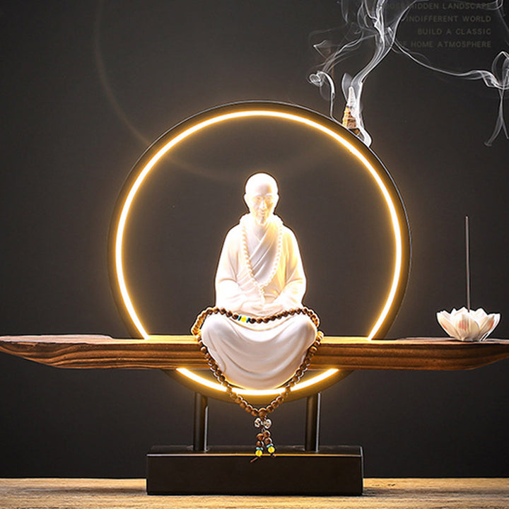 Buddha Stones Buda Avalokitesvara Cerámica Loto Relajación Quemador De Incienso Decoración