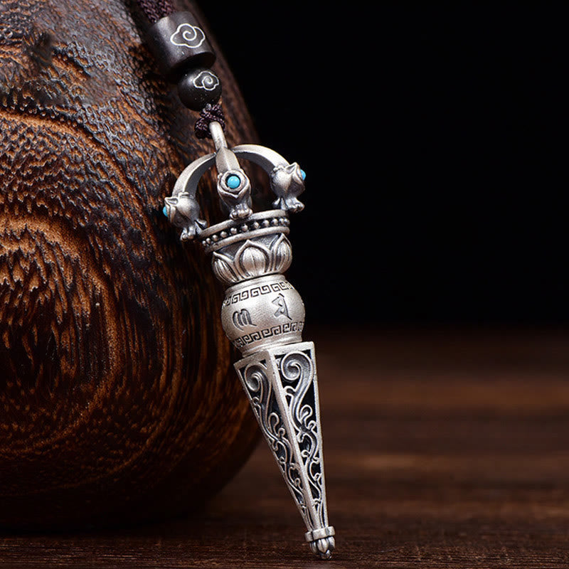 Colgante de collar giratorio con diseño de sabiduría de Buddha Stones , Om Mani Padme Hum tibetano, Dorje Vajra - Diseño de Dorje Vajra - image 1