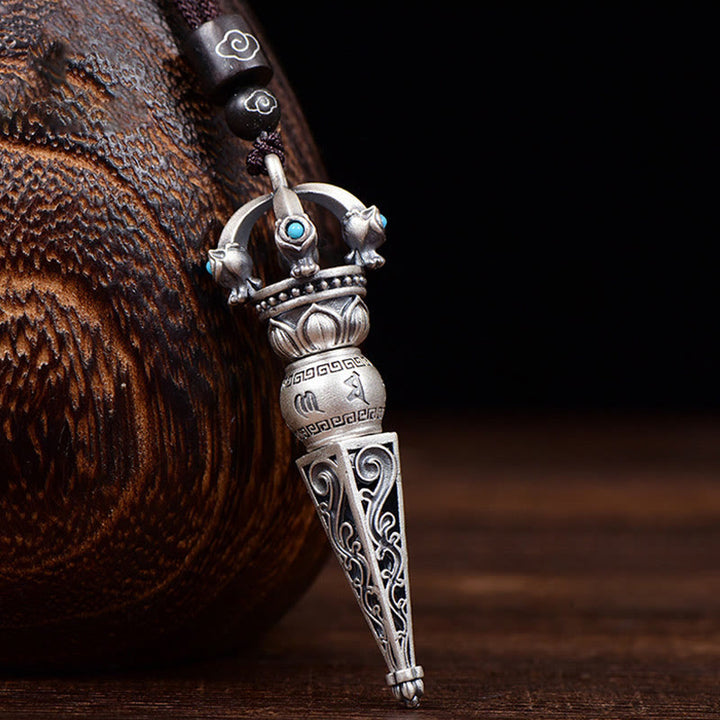 Colgante de collar giratorio con diseño de sabiduría de Buddha Stones , Om Mani Padme Hum tibetano, Dorje Vajra - Diseño de Dorje Vajra - image 1