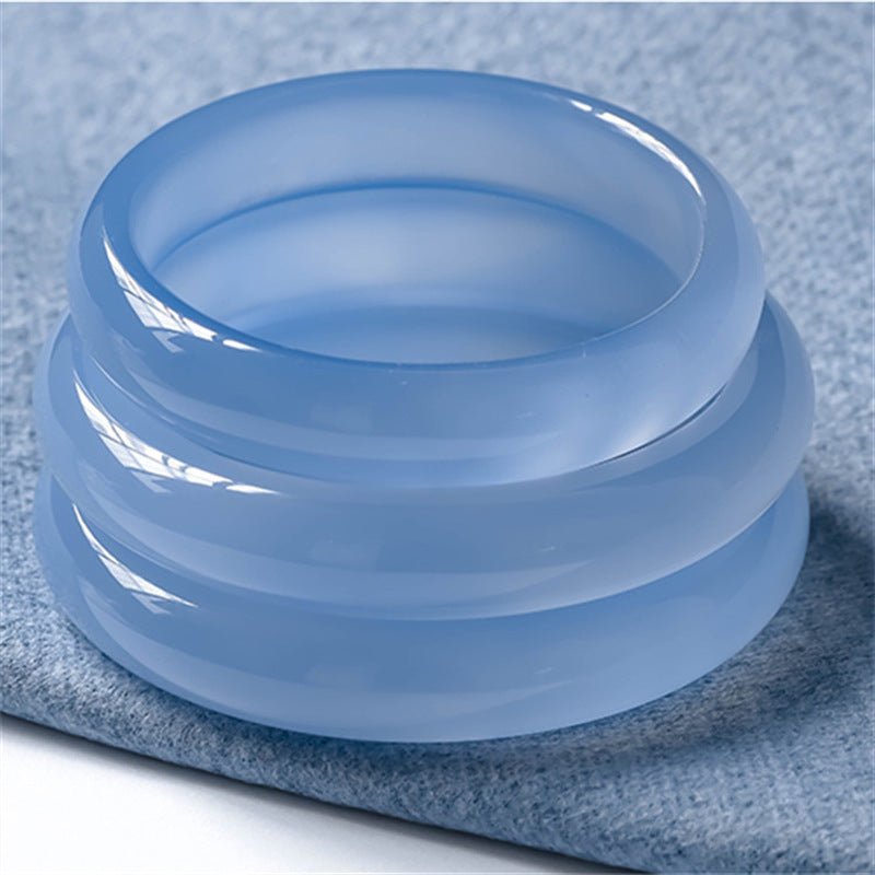 Brazalete de equilibrio emocional de calcedonia azul