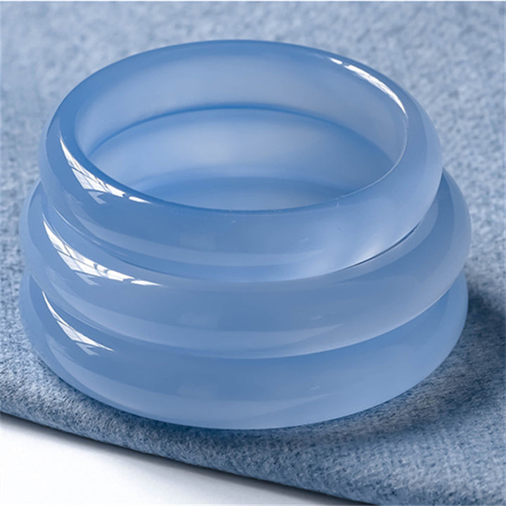 Brazalete de equilibrio emocional de calcedonia azul