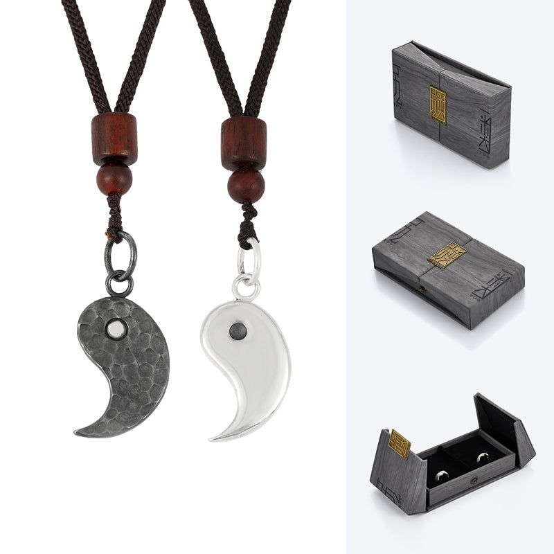 Collar con colgante de armonía Yin Yang de plata de ley 990 con Buddha Stones - Yin y Yang - image 15