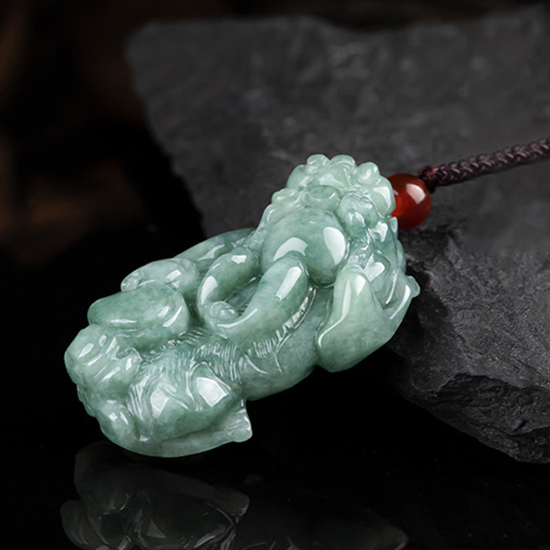 Buddha Stones Jade PiXiu Riqueza Suerte Collar Colgante - image 6