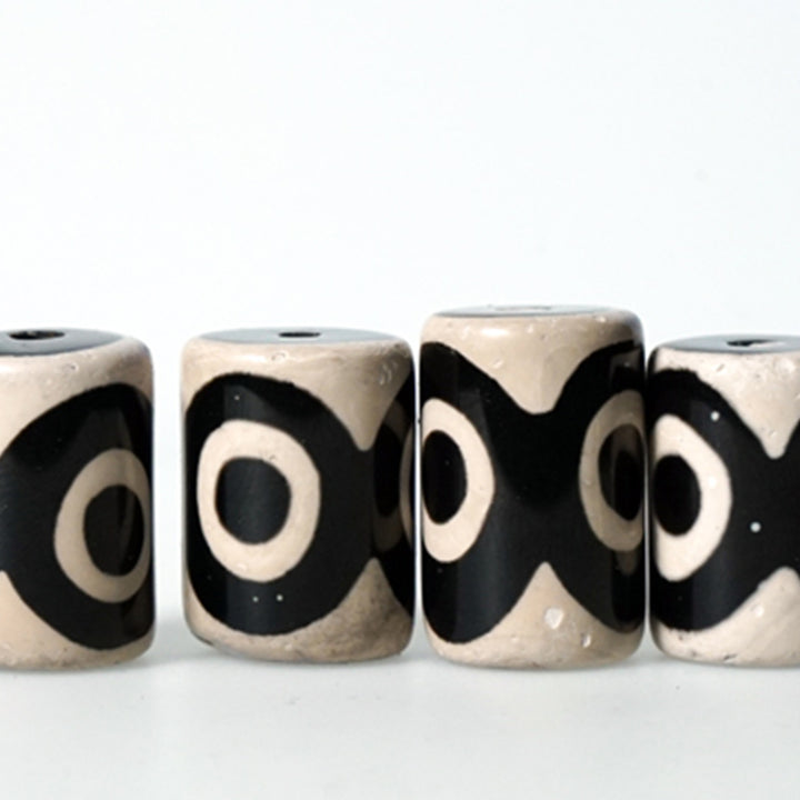 Pulsera de pareja de protección de cobre con cuentas Dzi de madera de ébano y Buddha Stones