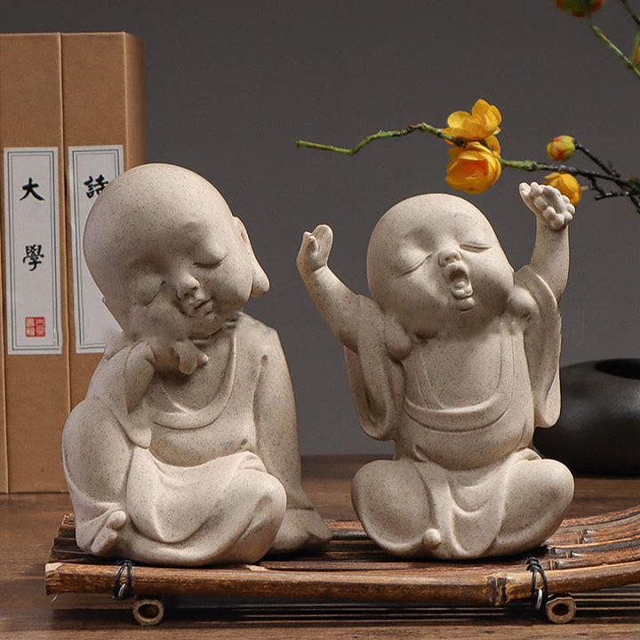 Buddha Stones meditación tibetana Buda monje bendición serenidad resina decoración del hogar