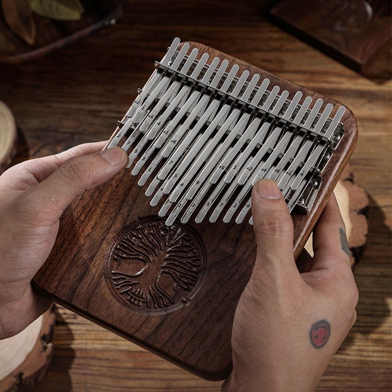 Kalimba Piano de pulgar de 34 teclas Diseño de árbol de la vida Piano de marimba de dedo portátil