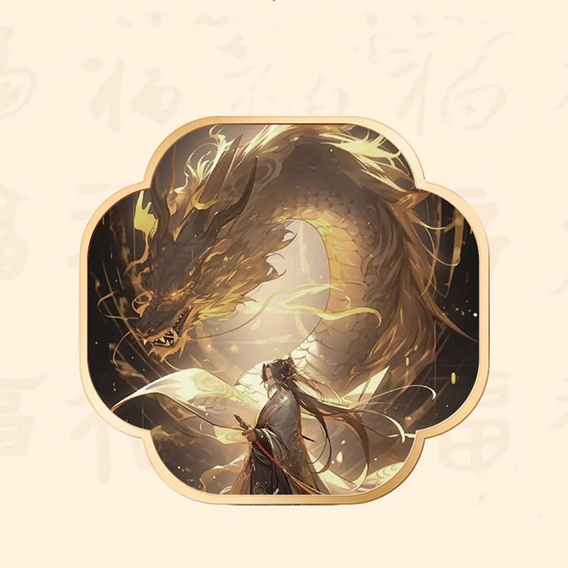 Collar con colgante de plata de ley 999 con Buddha Stones, diseño del año del dragón Fu, con carácter de jade hetiano - image 10