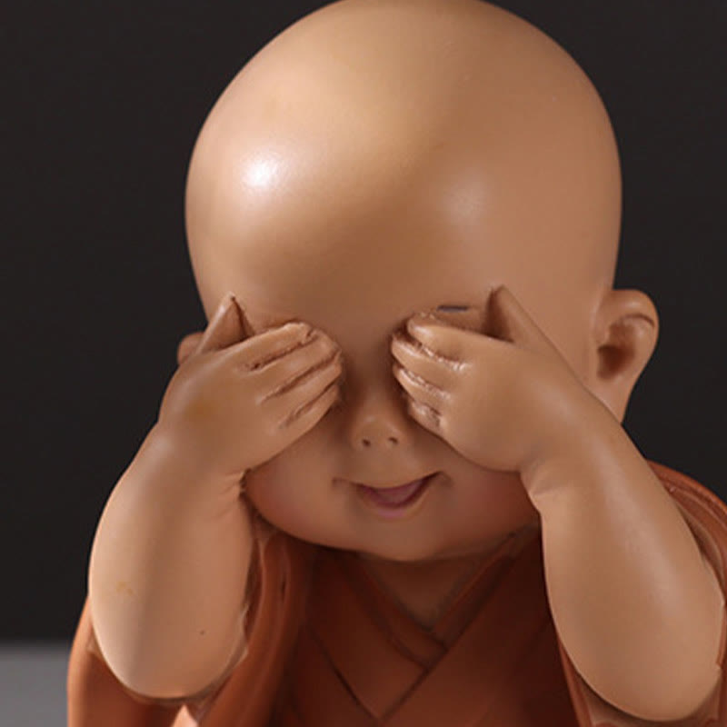 Buddha Stones pequeñas, minimeditación, monje rezando, resina de serenidad, decoración del hogar