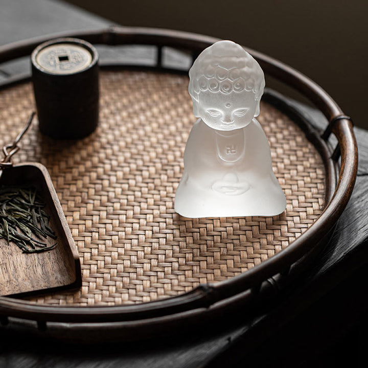 Buddha Stones Mini Tathagata Buda Liuli Serenity Decoración de escritorio