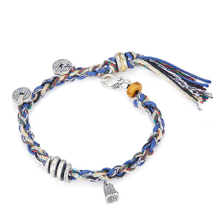 Pulsera de bendición hecha a mano con dije de escamas de monedas de plata de ley 925 con Buddha Stones - image 2