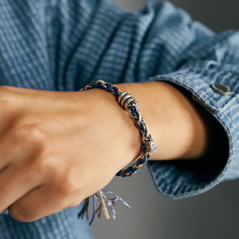 Pulsera de bendición hecha a mano con dije de escamas de monedas de plata de ley 925 con Buddha Stones - image 7