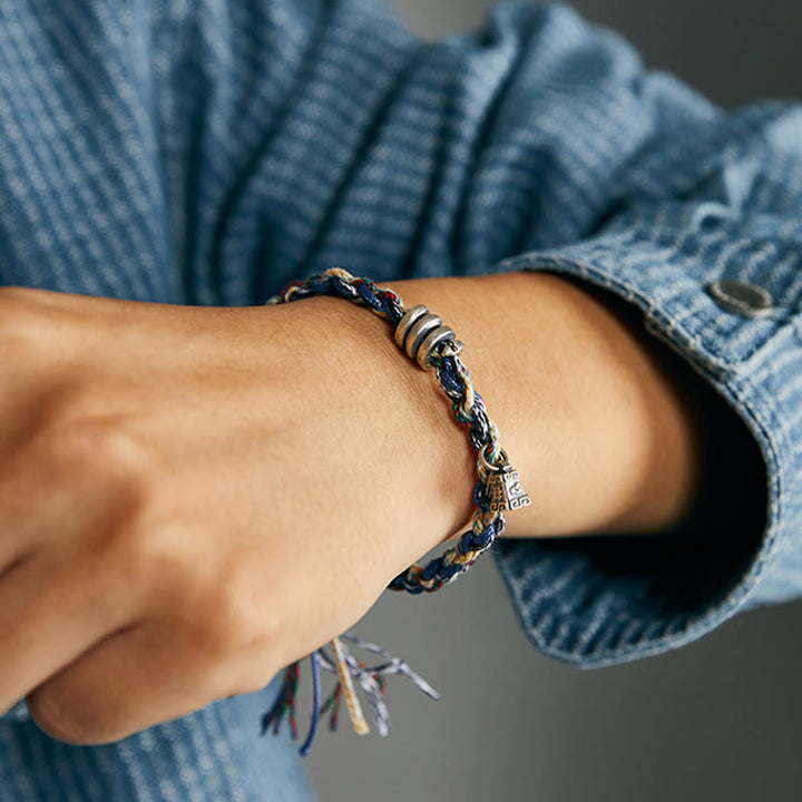 Pulsera de bendición hecha a mano con dije de escamas de monedas de plata de ley 925 con Buddha Stones - image 7