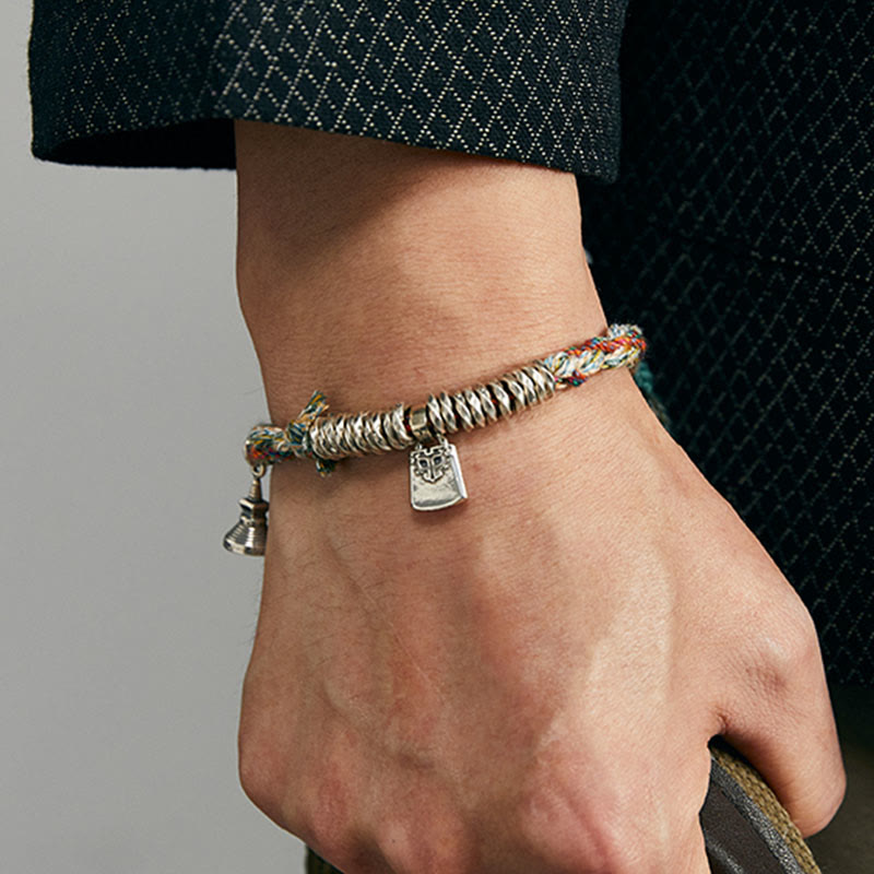 Pulsera de múltiples hebras de protección hecha a mano de plata de ley 925 con Buddha Stones - image 4