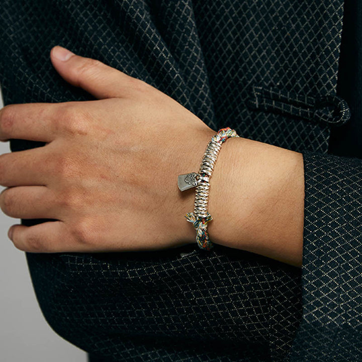 Pulsera de múltiples hebras de protección hecha a mano de plata de ley 925 con Buddha Stones - image 8