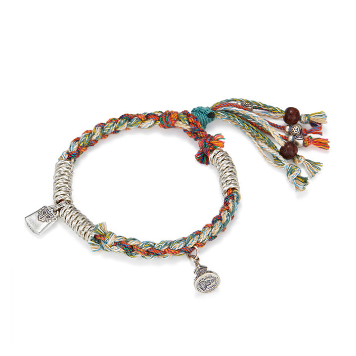 Pulsera de múltiples hebras de protección hecha a mano de plata de ley 925 con Buddha Stones - image 12