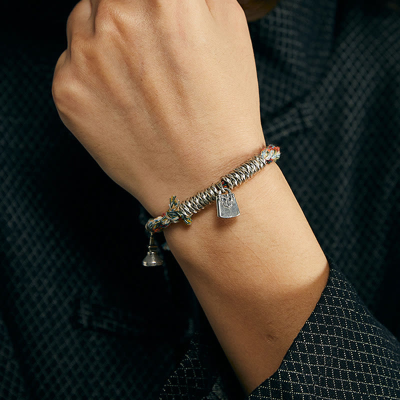 Pulsera de múltiples hebras de protección hecha a mano de plata de ley 925 con Buddha Stones - image 10