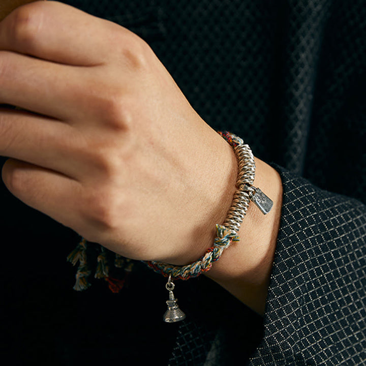 Pulsera de múltiples hebras de protección hecha a mano de plata de ley 925 con Buddha Stones - image 11