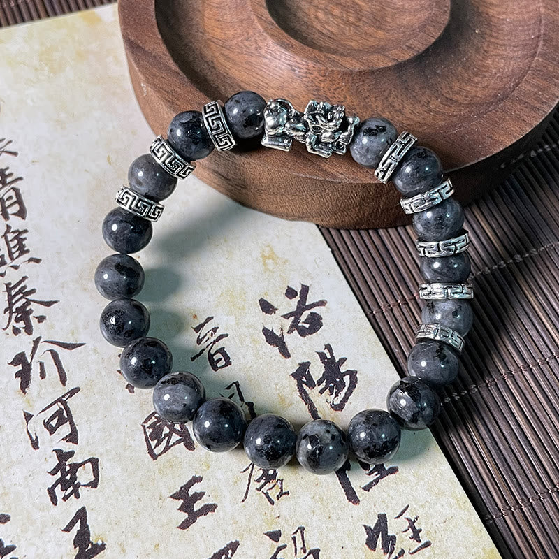 Pulsera PiXiu Power con piedra brillante negra de Buddha Stones