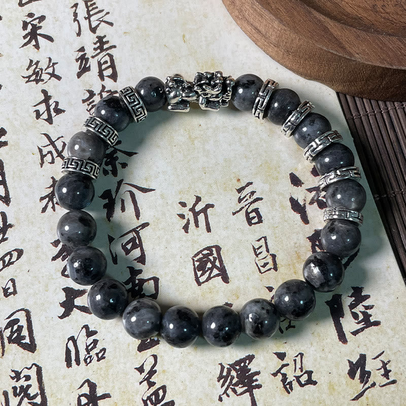 Pulsera PiXiu Power con piedra brillante negra de Buddha Stones